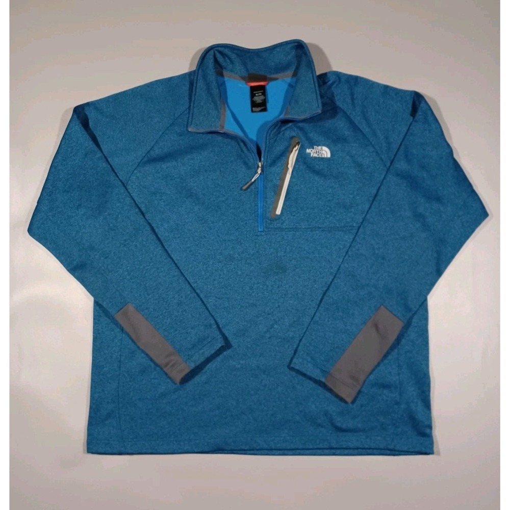 North Face Jacket Mens XL Blue 1/4 Zip Pullover‎ Long Sleeve
